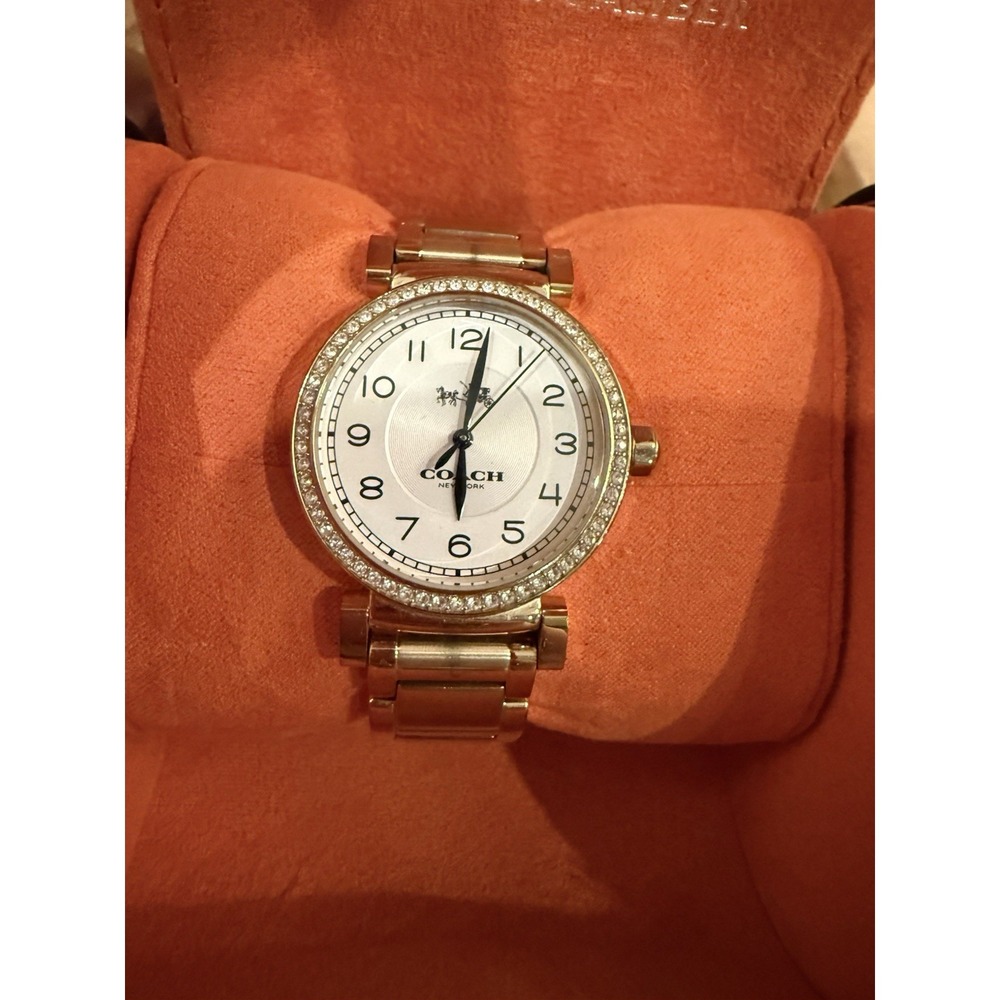 Coach Madison Women's White Dial Gold‎ Bracelet Watch